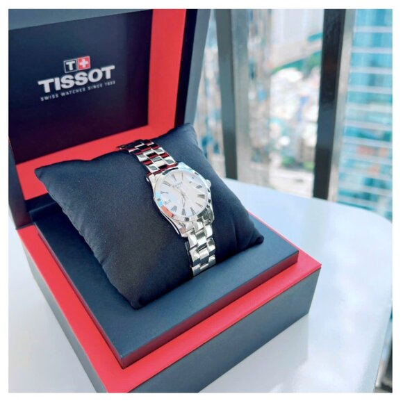 Ladies Tissot Mother of Pearl Roman Numeral 30mm Watch With Box NEW main image 6